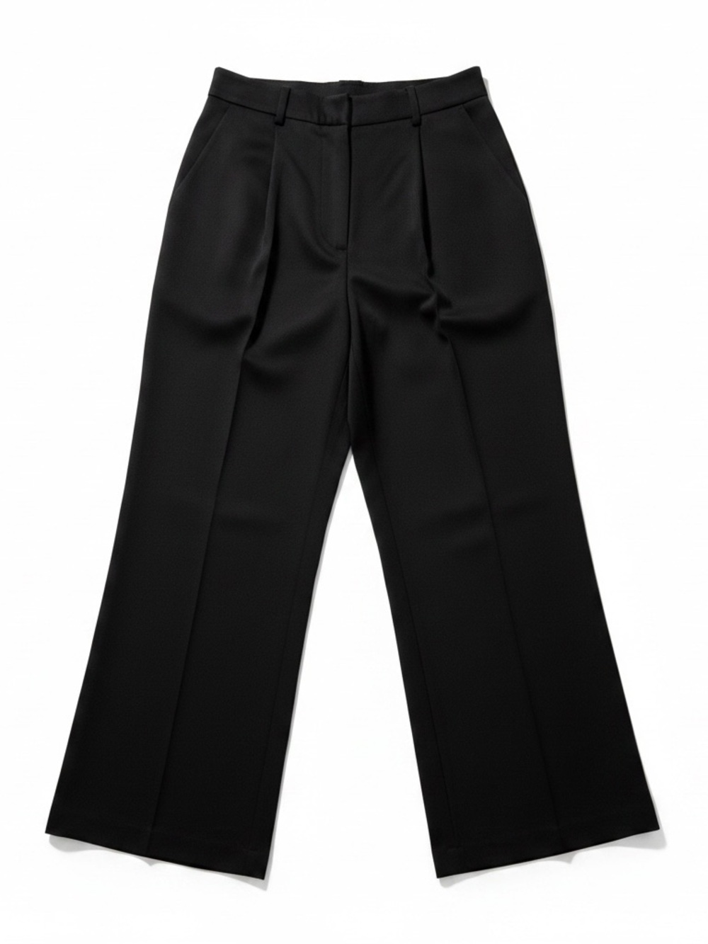 Women's Black Wide-Leg Tailored Pants - Medium Petite - Picture 5 of 5